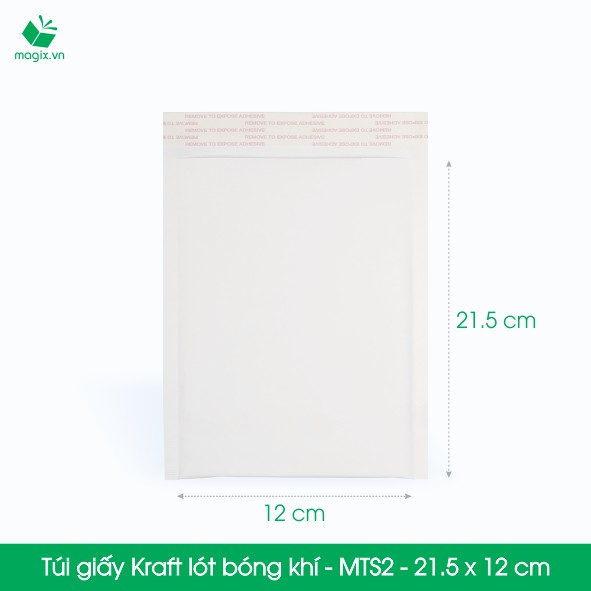 [Mã LIFE2410K giảm 10K đơn 20K] MTS2 - 21,5 x 12 cm - 25 Túi giấy Kraft bọc xốp hơi thay hộp carton