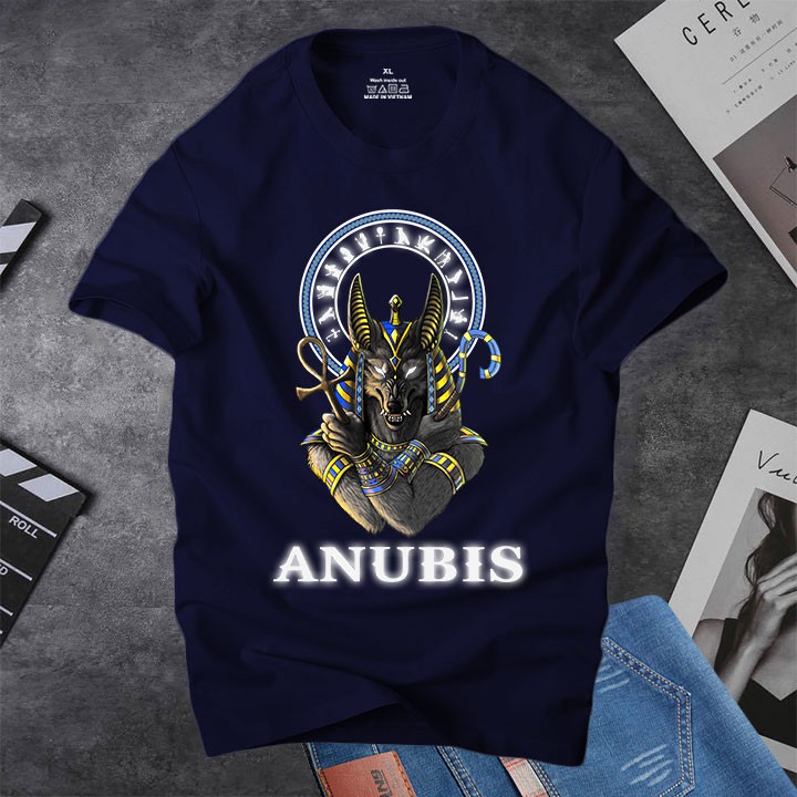 Áo thun cổ tròn nam Depstyle ANUBIS PT85, in hình thần cổ đại Ai Cập cực ngầu