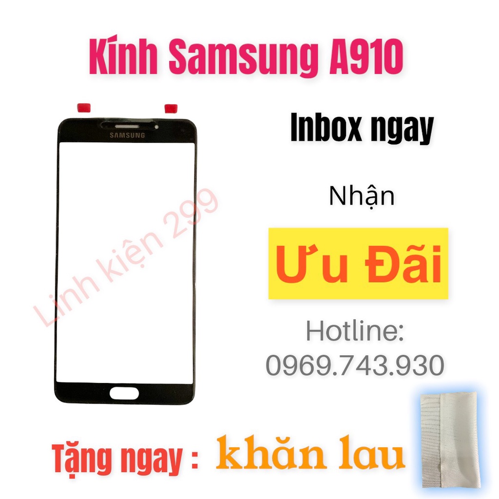 - Mặt kính ép màn hình điện thoại Samsung A910 đầy đủ màu