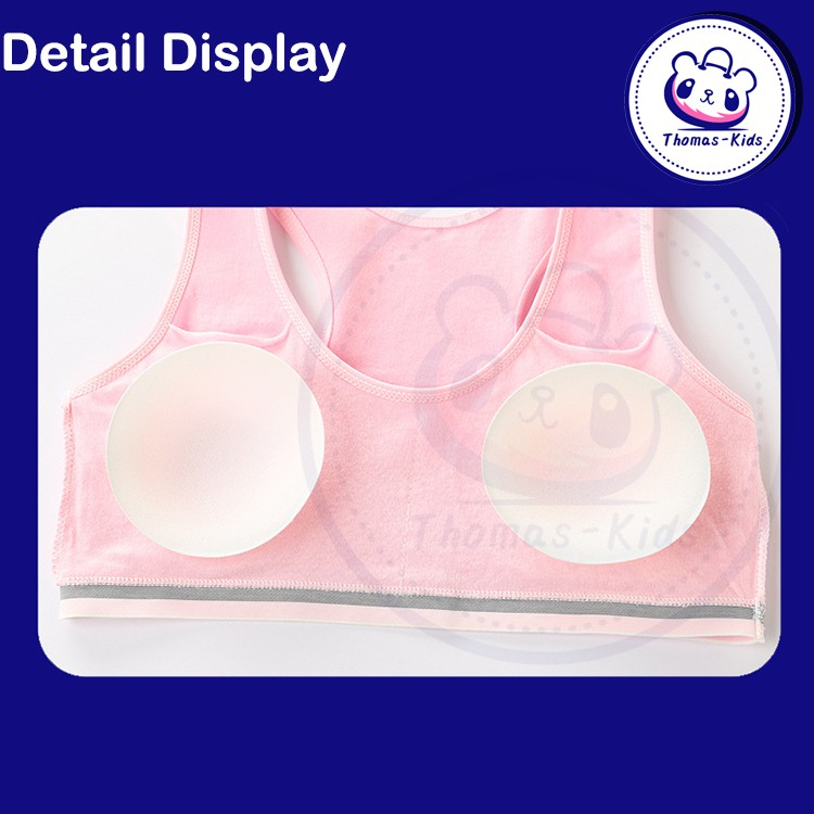 Áo Ngực Thể Thao Màu Trơn Thoáng Khí Thời Trang Cho Bé Gái 8-16 Tuổi