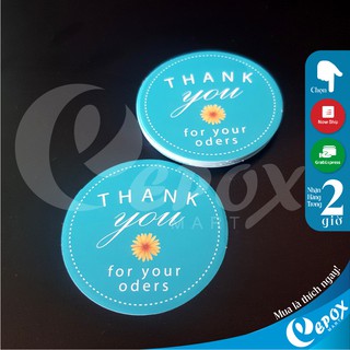 [1k] Decal Thank You 5cm, set gồm 2 tờ