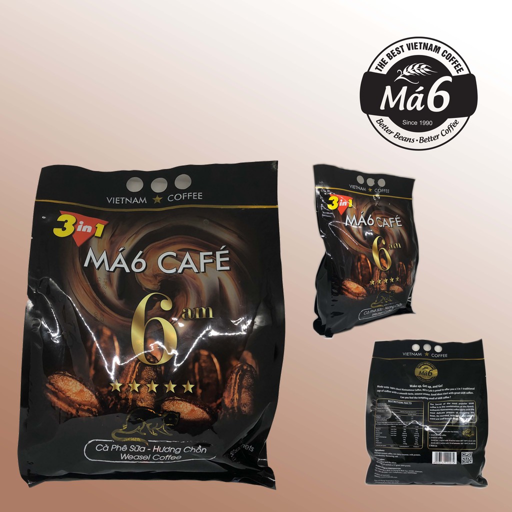 Café Má 6 - cà phê sữa ( 17gr x 50 gói) / túi
