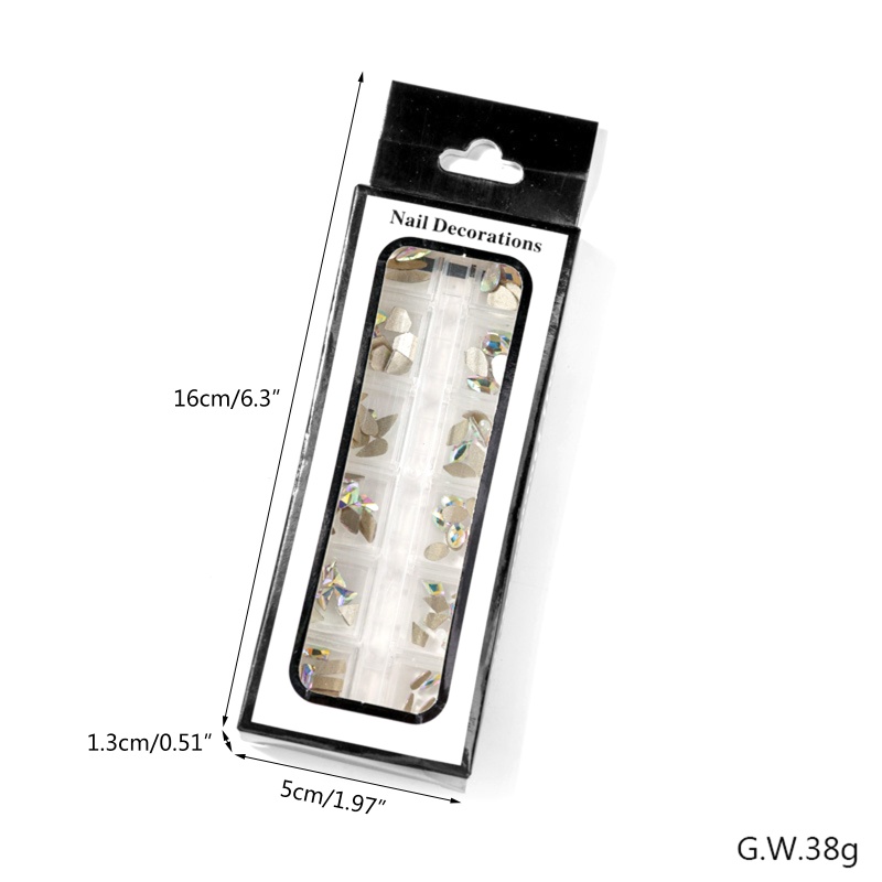 Đá 3D Lấp Lánh Nhiều Kích Cỡ Trang Trí Móng Nghệ Thuật