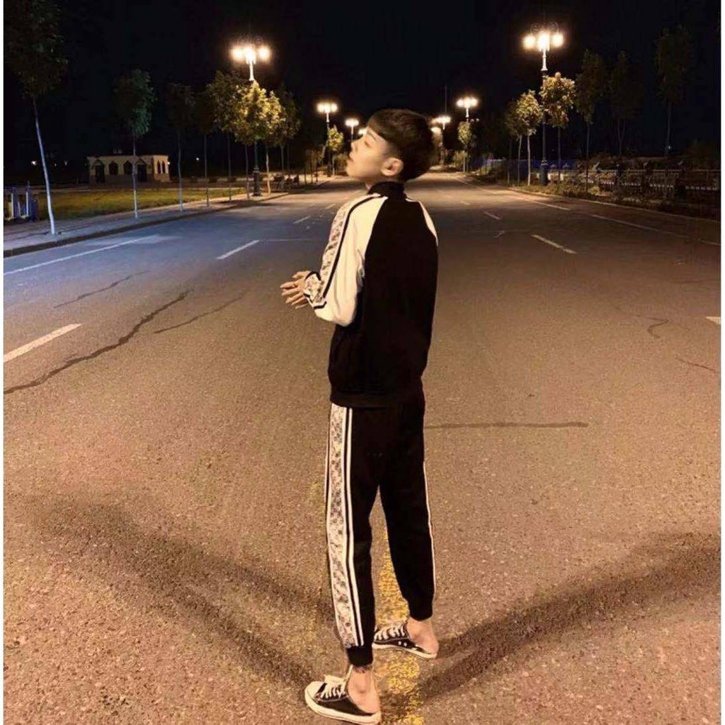 Set áo khoác và quần dài chất nhung dày dặn thời trang thu đông cho nam