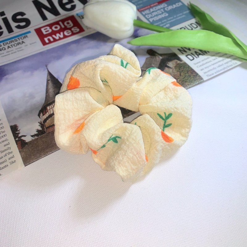 Dây Buộc Tóc Scrunchies  Vải Đũi Xốp Quả Cam N35