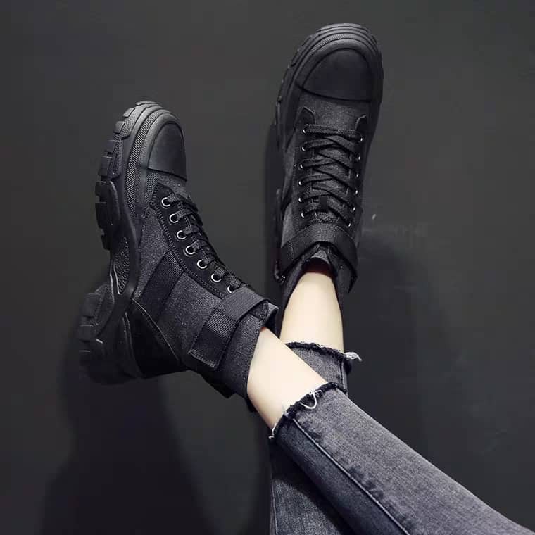 GIÀY COMBAT BOOT VẢI DÙ CHỐNG NƯỚC, ĐẾ 5 CM