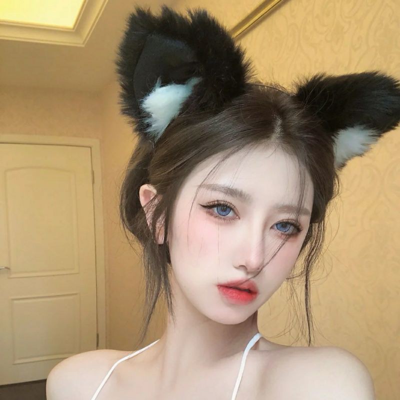 [Mã FAMARAL1 giảm 10K đơn 50K]Cài tóc tai Cáo lông mềm tai 2 màu xinh xắn, phụ kiện cosplay sang chảnh