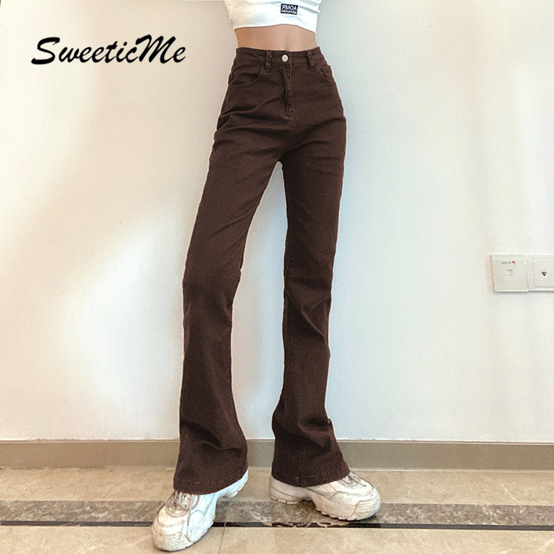 Quần Jeans Dài Lưng Cao Dáng Ôm Thời Trang Mới Cho Nữ