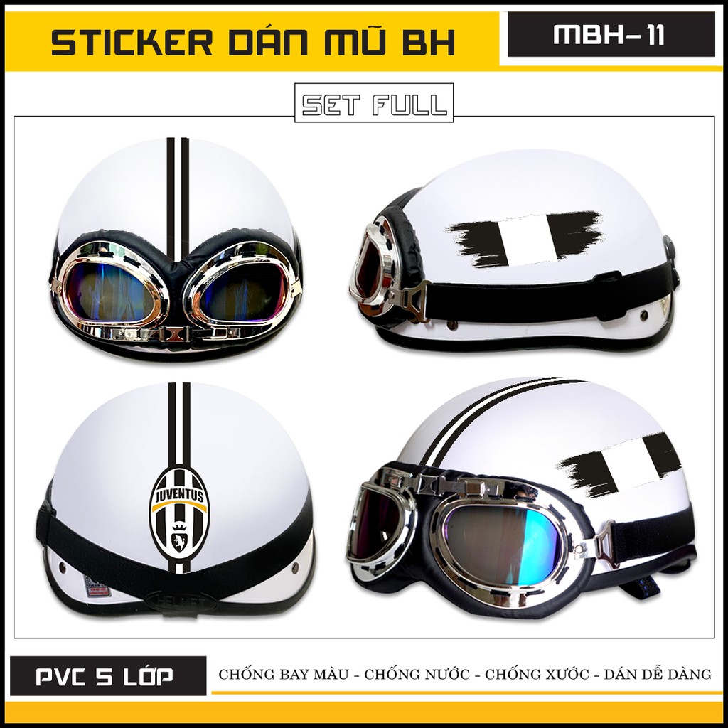 Hình Dán Logo Juventus MBH - 11 | Sticker Dán Mũ Bảo Hiểm Chống Nước Cắt Sẵn Tặng Hình Dán Điện Thoại