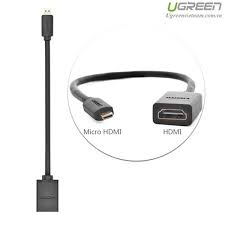 Cáp chuyển đổi micro HDMI to HDMI âm dài 20cm Ugreen 20134 - Hàng Chính hãng