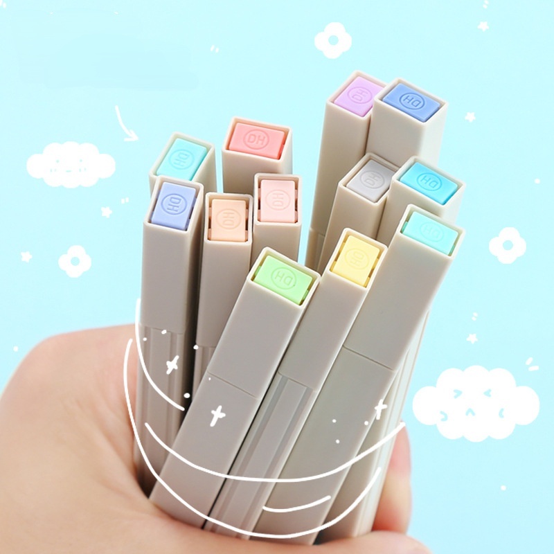 Set 6 bút dạ quang mềm sức chứa lớn màu sáng dùng cho học sinh