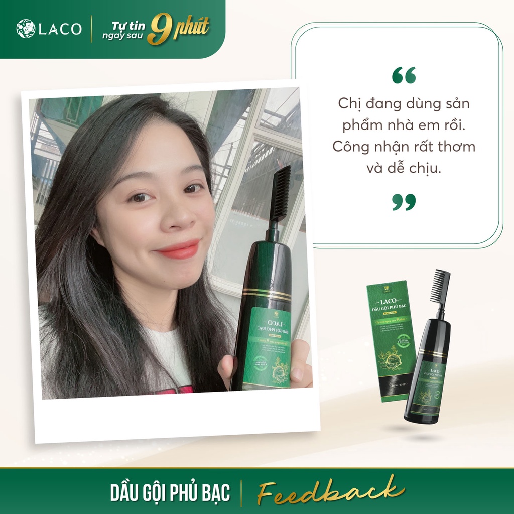 Dầu Gội Phủ Bạc Thảo Dược LACO Black Hair 200ml - Gội Là Đen Tóc Tự Tin Sau 9 Phút