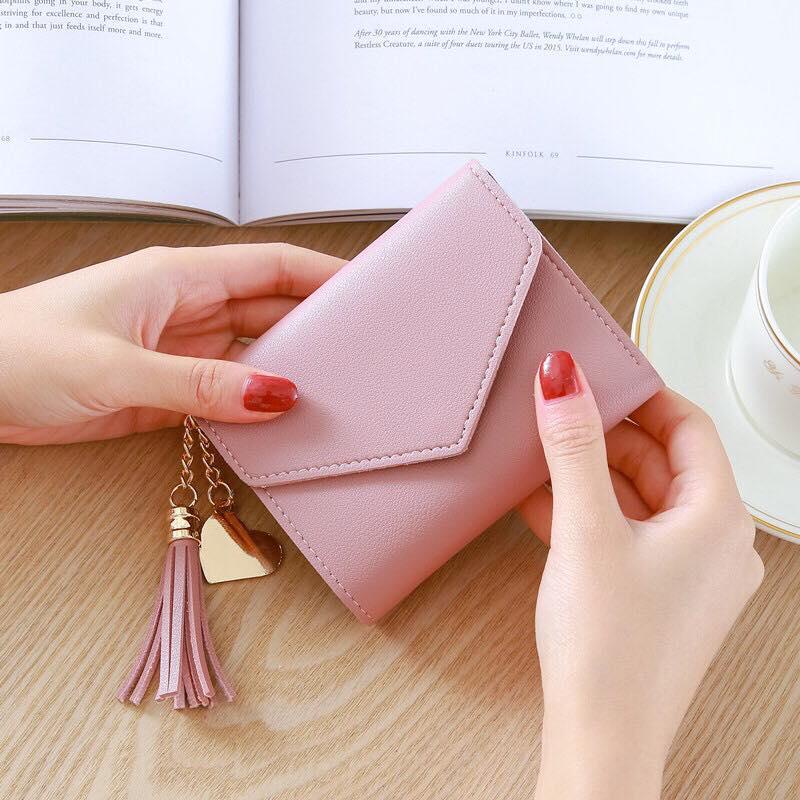 Ví Nữ Ngắn Ví Mini Cầm Tay Style Hàn Quốc Siêu Dễ Thương - Nhiều Ngăn Tiện Dụng Đựng Thẻ Và Tiền