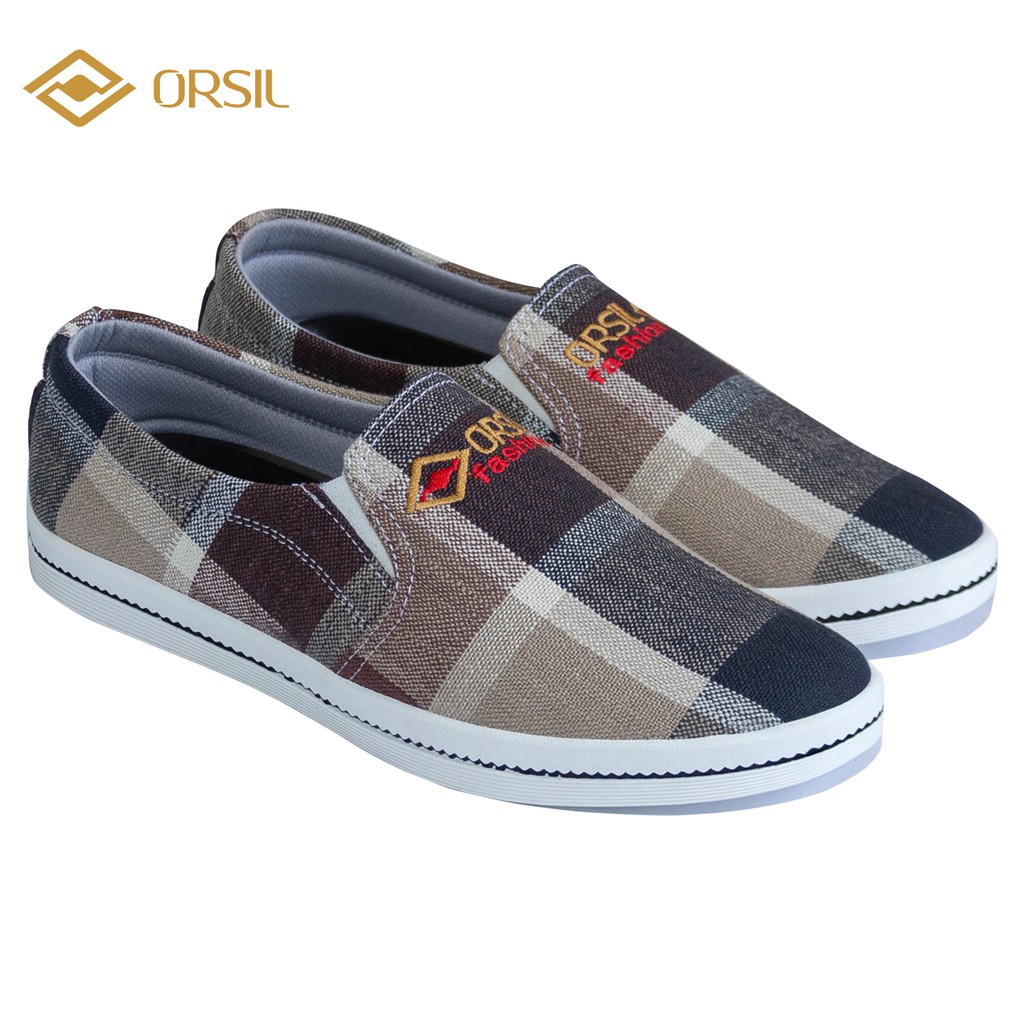 Giày lười vải nam ORSIL họa tiết caro trẻ trung - L12 | BigBuy360 - bigbuy360.vn