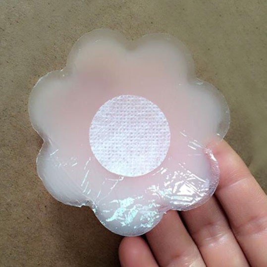 Miếng dán ngực ti silicone (2 miếng) hình bông hoa sử dụng nhiều lần siêu dính tàn hình
