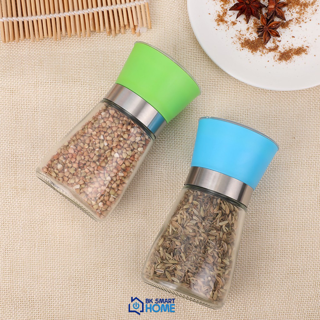 Hũ xay tiêu cầm tay đa năng xay tiêu độ mịn tùy chỉnh kiêm lọ đựng hạt tiêu cao cấp xoay các loại hạt khô đa năng
