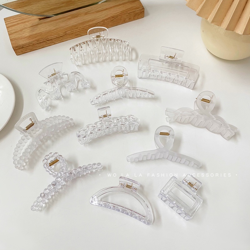 Kẹp tóc bằng nhựa acrylic đơn giản phong cách Hàn Quốc