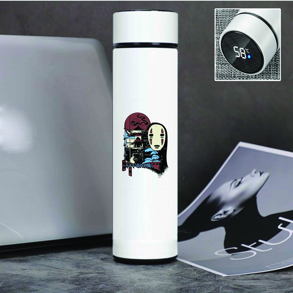 Bình Giữ Nhiệt in hình SPIRITED AWAY Vùng Đất Linh Hồn Vô Diện Bồ Hóng Ghibli anime chibi Lõi INOX