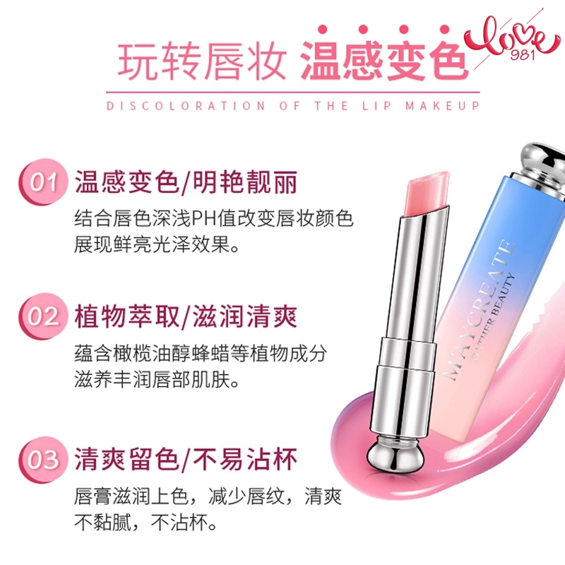 Son môi dưỡng ẩm ba màu chuyển đổi theo nhiệt độ lâu trôi chất lượng cao | BigBuy360 - bigbuy360.vn