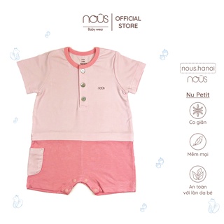 Bộ Body Cộc Nous Hồng Đào Nhạt NOUS (Size 3-6 Tháng Đến 9-12 Tháng)
