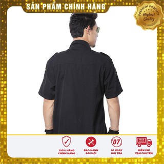 Áo sơ mi nam phong cách lính army (đen)