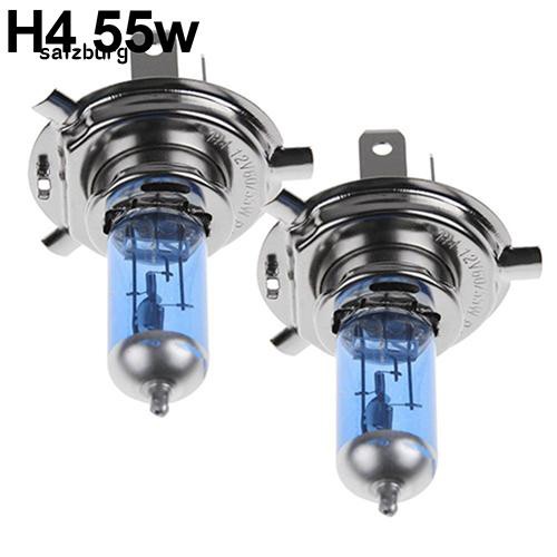 Set 2 bóng đèn pha ánh sáng trắng Halogen 5000K H1 / H4 / H7 55W / 100W 12V 5000K