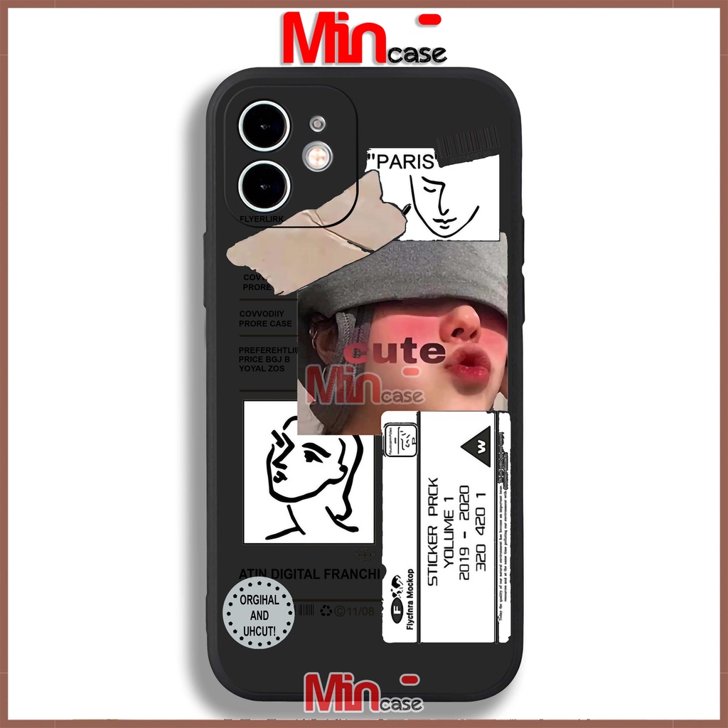 Ốp lưng iPhone cặp đôi cute dễ thương cạnh viền vuông silicon dẻo cho iphone 6/6s/7/8/X/XS/XR/11/12/13 Pro Plus Max