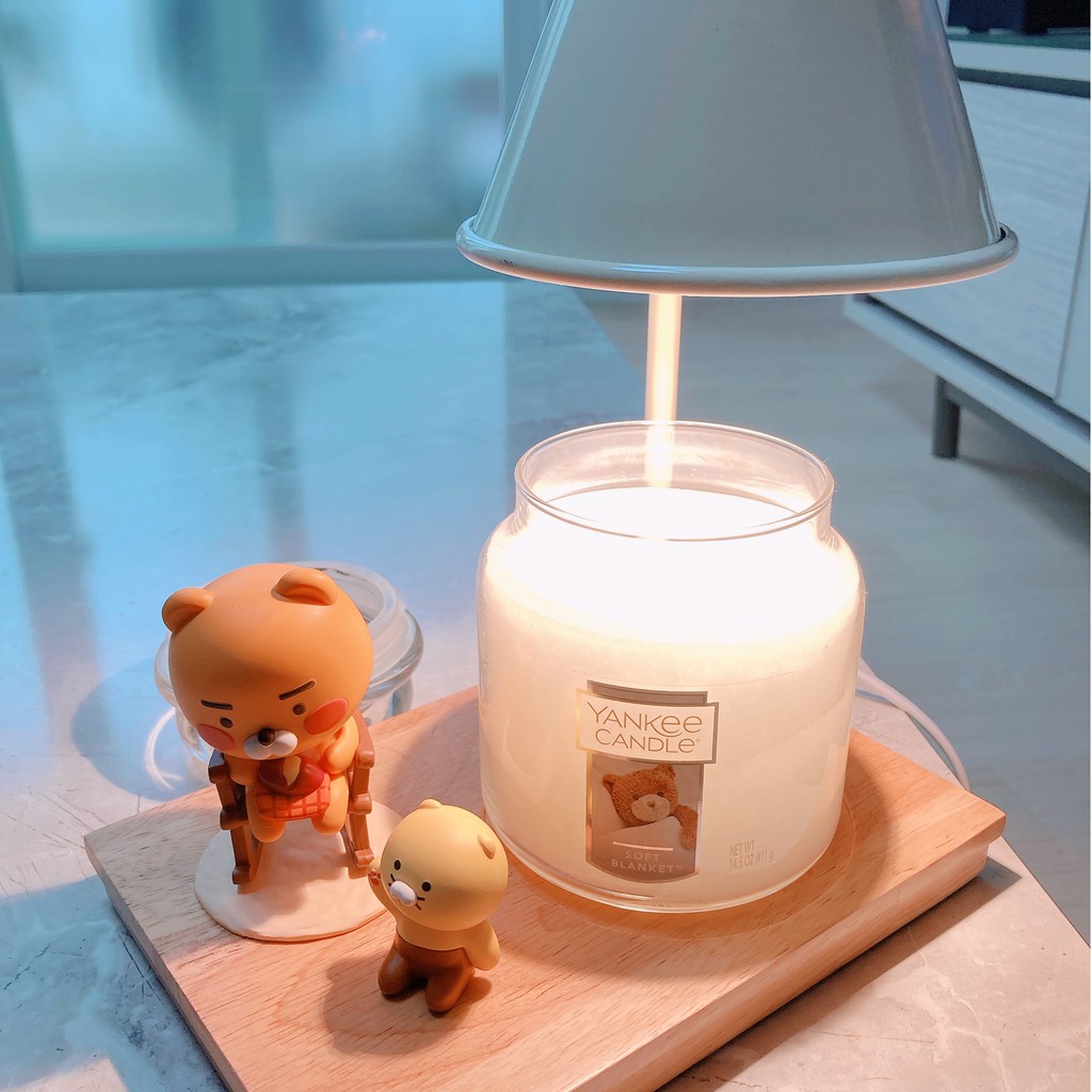 Đèn đốt nến/sáp thơm Kakaofriends đế gỗ