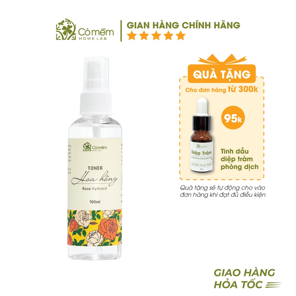 Toner Thiên Nhiên Hoa Hồng Giúp Cấp Ẩm Kiềm Dầu Cỏ Mềm 100ml