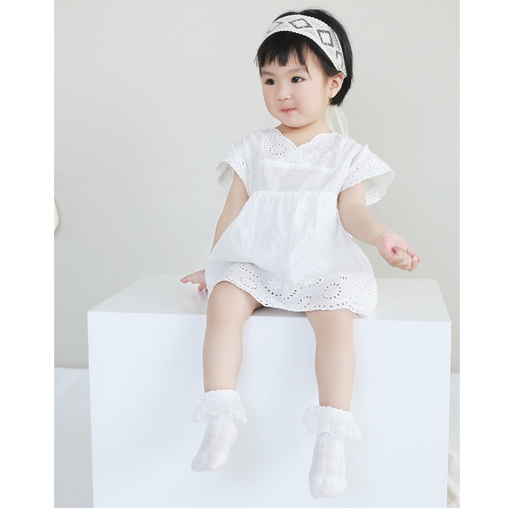 Vớ Cotton Phối Ren Lưới Mỏng Thoáng Khí Thời Trang Mùa Hè Cho Bé Gái 0574
