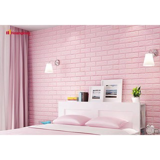 Xốp dán tường 3D giả gạch cách âm chống nước màu trắng