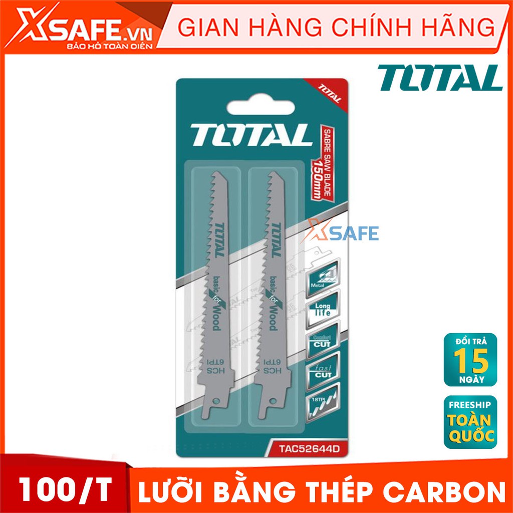 Bộ lưỡi cưa kiếm gỗ TOTAL TAC52644D Lưỡi cưa kiếm Total chất liệu thép carbon, mỗi inch 6 răng cưa, cắt nhanh gỗ, nhựa