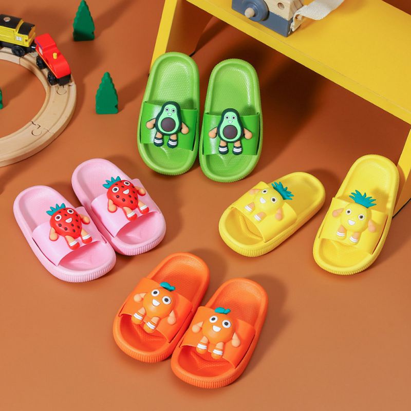 Dép Sandal Đế Mềm Đi Trong Nhà Họa Tiết Trái Cây Ba Chiều Dành Cho Trẻ Em