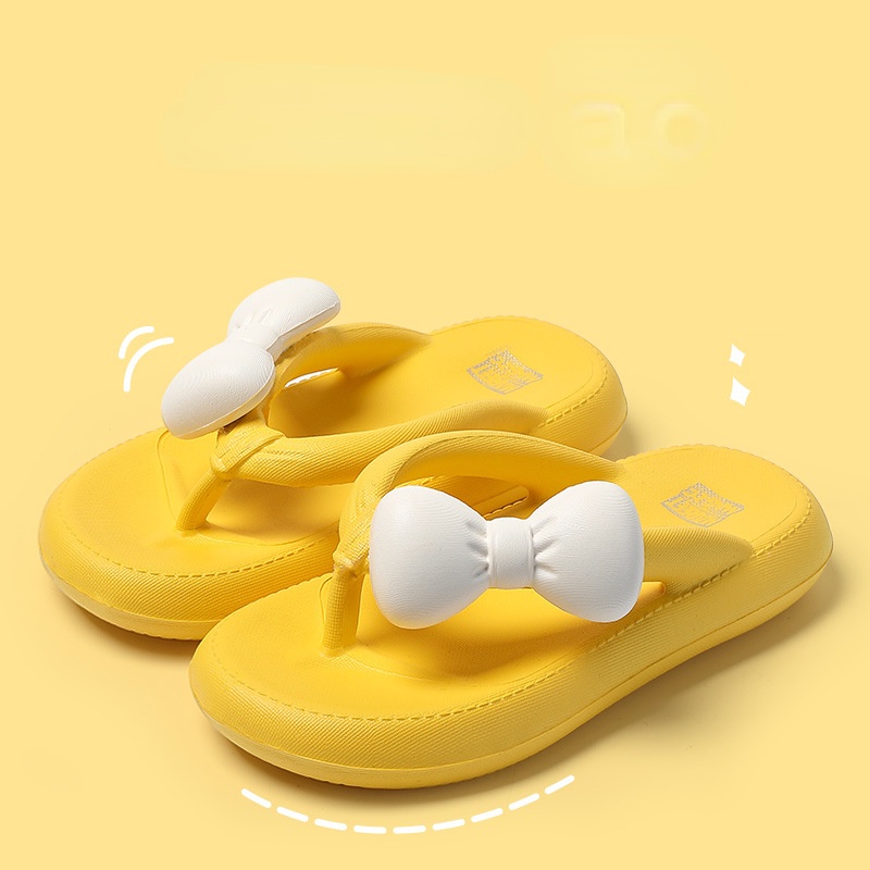 Dép Xỏ Ngón Đế Dày Chống Trượt Đính Nơ Thời Trang Mùa Hè Cho Nữ