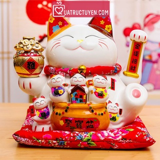 Mèo thần tài Đại phú đại quý cao 25cm vẫy tay, mèo thần tài may mắn năm mới, cửa hàng khai trương