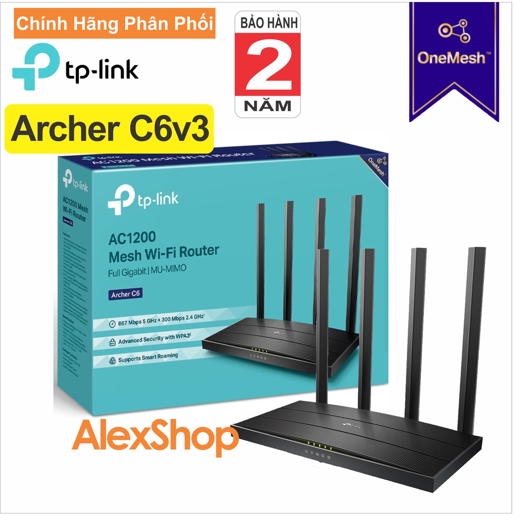 XÃ KHO  TP-Link Archer C6v3 Phát WiFi Gigabite Hỗ Trợ OneMesh