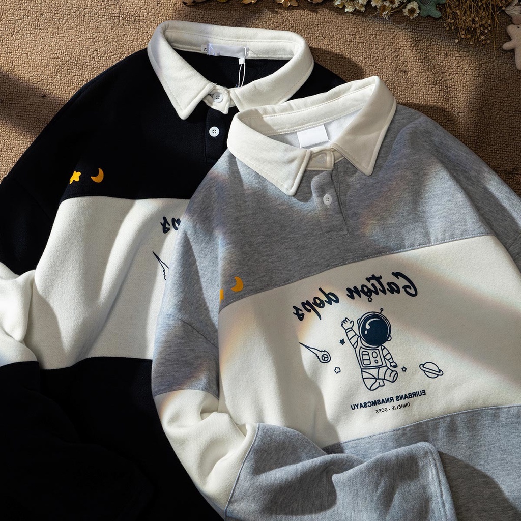 [Hàng Order] Áo Polo GATIONDOPS có cổ ULzzang form rộng dài tay dày dặn Unisex mới nhất thu đông 2021 OR023 | BigBuy360 - bigbuy360.vn