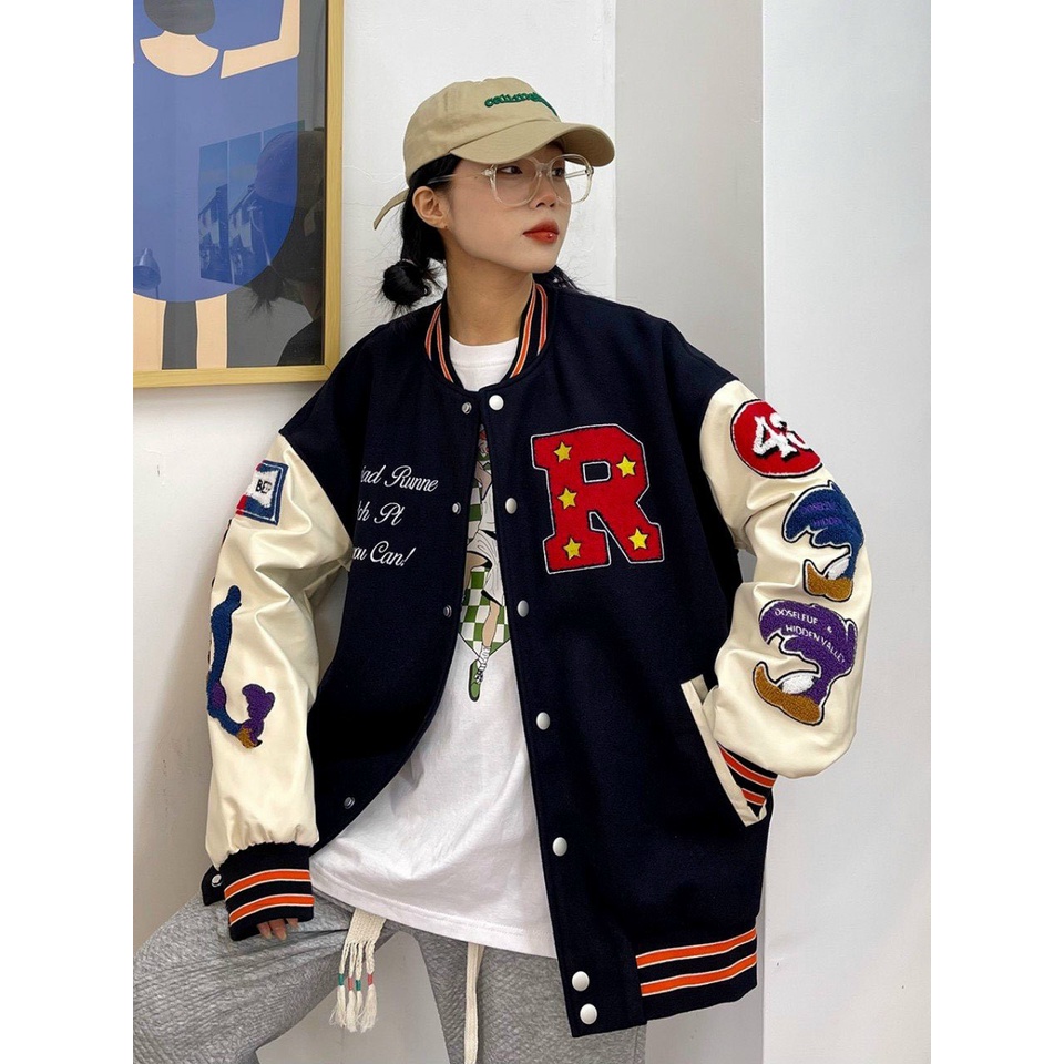 ÁO KHOÁC BÓNG CHÀY VẢI NỈ NGOẠI R PHỐI TAY DÙ CỰC CHẤT. FORM RỘNG &lt; 70KG NAM NỮ MẶC THOẢI MÁI.