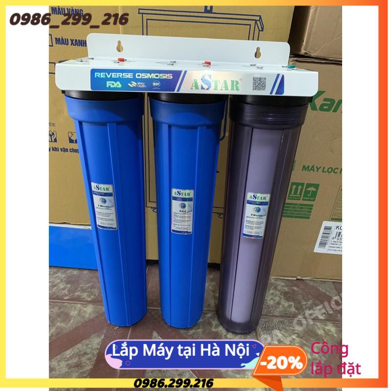Bộ Lọc Tổng Đầu Nguồn 20inch Có Cốc Trong Dễ Nhìn Thấy Lõi Bẩn ♥️ Bộ 3 cốc 20" có kèm lõi
