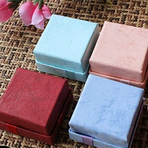 Set 5 Hộp Đựng Trang Sức Hình Vuông 4*4cm Có Đính Nơ