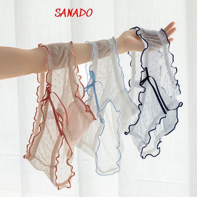(QL10) quần lót nữ ren xuyên thấu quần chíp nữ viền bèo mềm mại thoáng mát - Sanado
