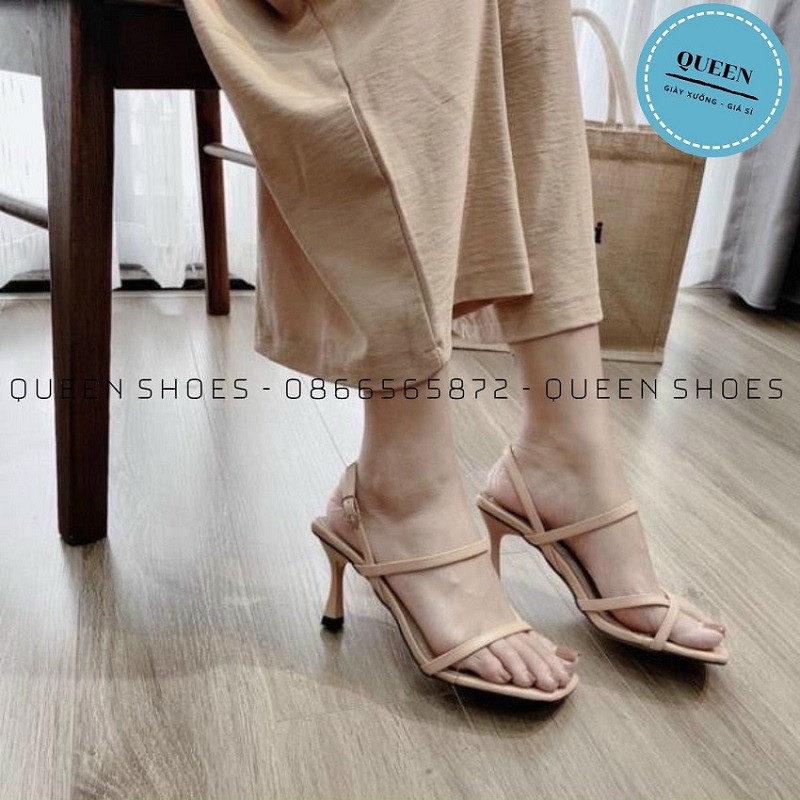 giày sandal nữ cao gót đế nhọn 7 phân quai mảnh xỏ ngón kiểu mới - SD 44