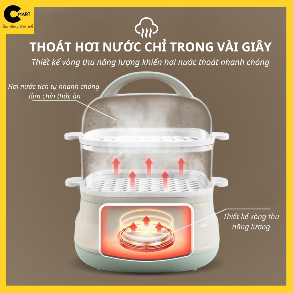 Nồi Hấp Hai Tầng Bear DZG-C60W9 Chính Hãng Dung tích 6L [CMART_GIA DỤNG TIỆN ÍCH]