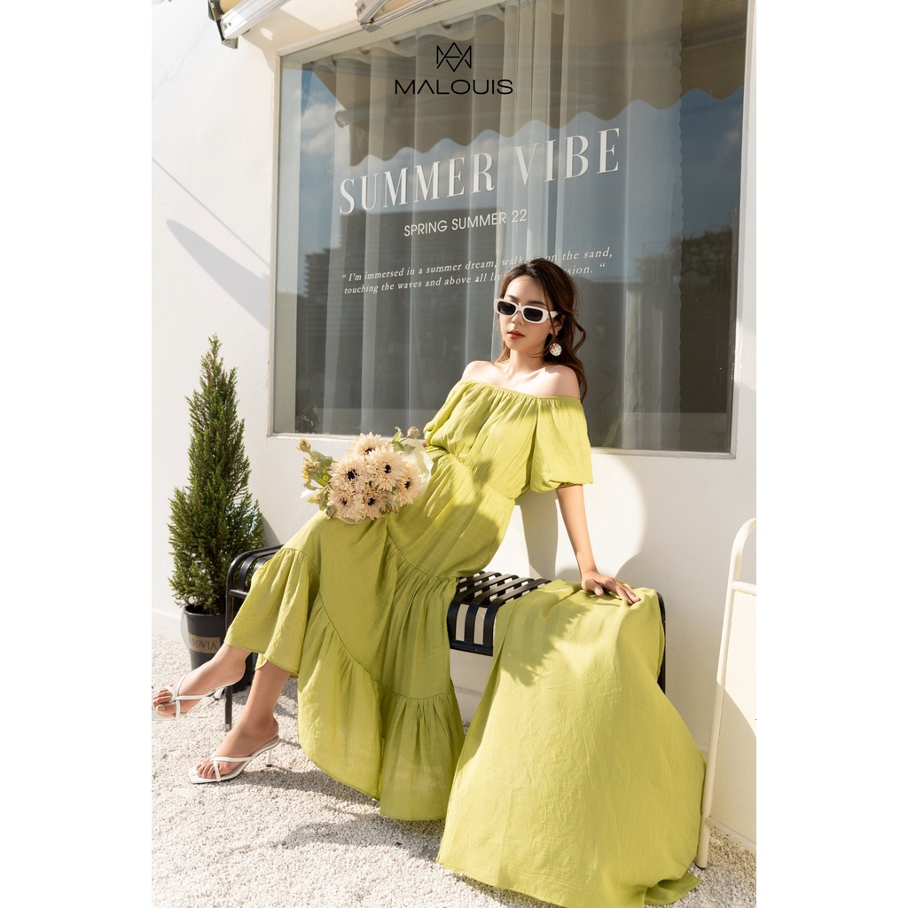 Đầm maxi chun eo trễ vai Helen Dress - M149