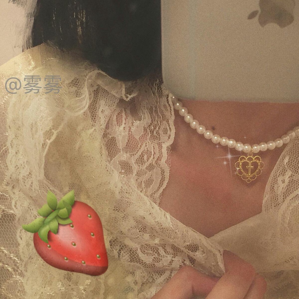 Vòng cổ nữ dây chuyền lolita dễ thương ngọt ngào khuyên tim V61