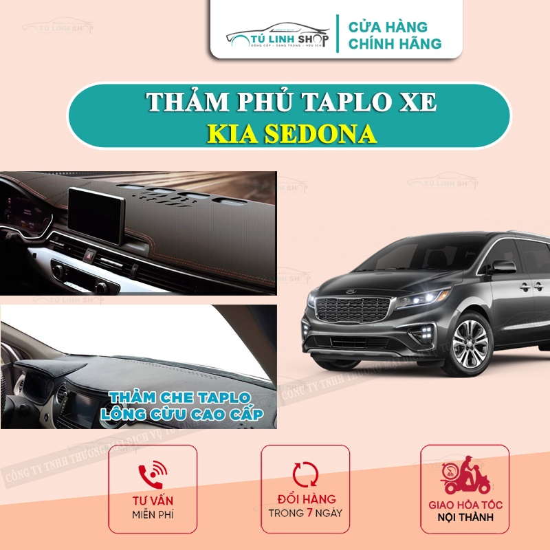 Thảm taplo KIA SEDONA chính hãng MINCAR hoặc bằng lông Cừu 3 lớp và Da Cacbon