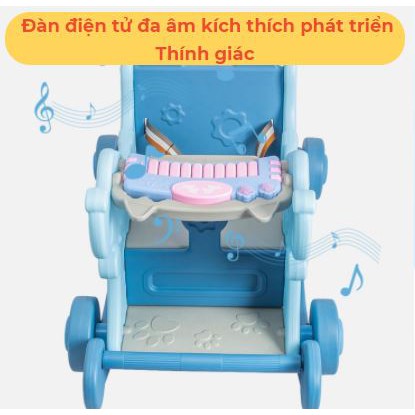 Xe Đẩy kiêm Ngựa bập bênh cho bé đa chức năng - Ghế Ăn Dặm, Bàn Ăn, Đàn Piano Cho Bé từ 05 Tháng đến 4 Tuổi