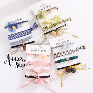 SH006 Set cột tóc Handmade Pompom 4 cái tone Pastel