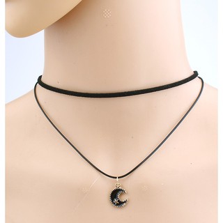 Vòng cổ choker 2 tầng mặt trăng lưỡi liềm