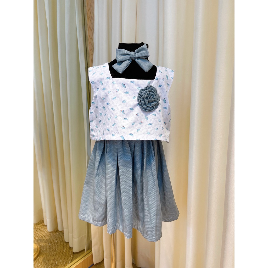 Váy Áo Hoa Cài Họa Tiết Vintage Cho Bé Gái 9kg-46kg Sora Chan - M117,M118,M119